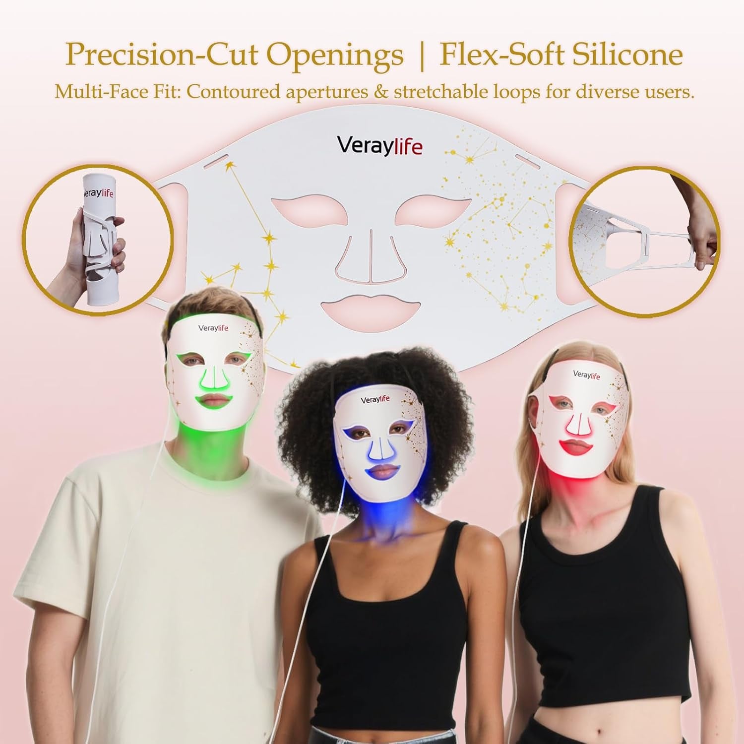 Red Light Face Mask, 8 Modes Portable Led Face Mask Light Therapy, 850Nm near Infrared Red Light Therapy for Face, Infrared Face Light Therapy, Face Skincare Tool