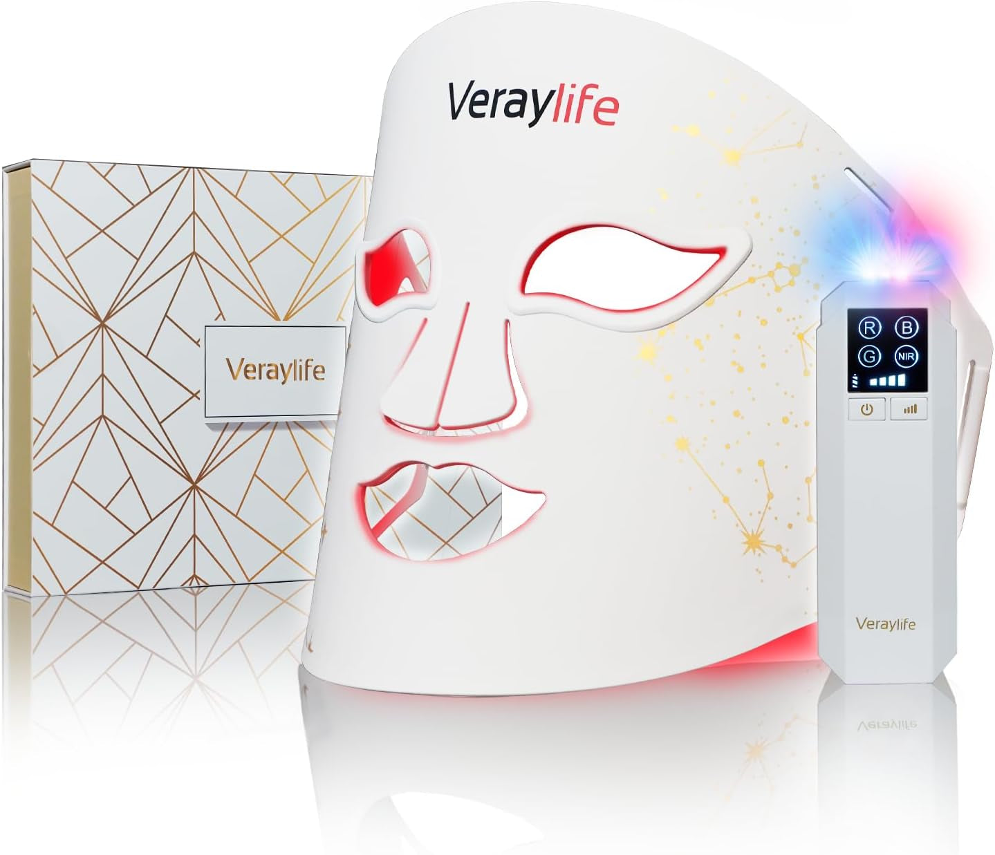 Red Light Face Mask, 8 Modes Portable Led Face Mask Light Therapy, 850Nm near Infrared Red Light Therapy for Face, Infrared Face Light Therapy, Face Skincare Tool