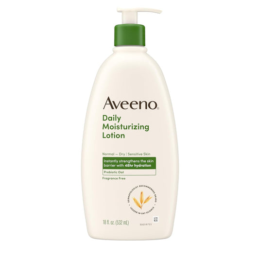Daily Moisturizing Body Lotion, Body Lotion for Dry Skin with Prebiotic Oat, Paraben Free, Fragrance Free, Non-Greasy, Non-Comedogenic Moisturizer, 18 FL OZ